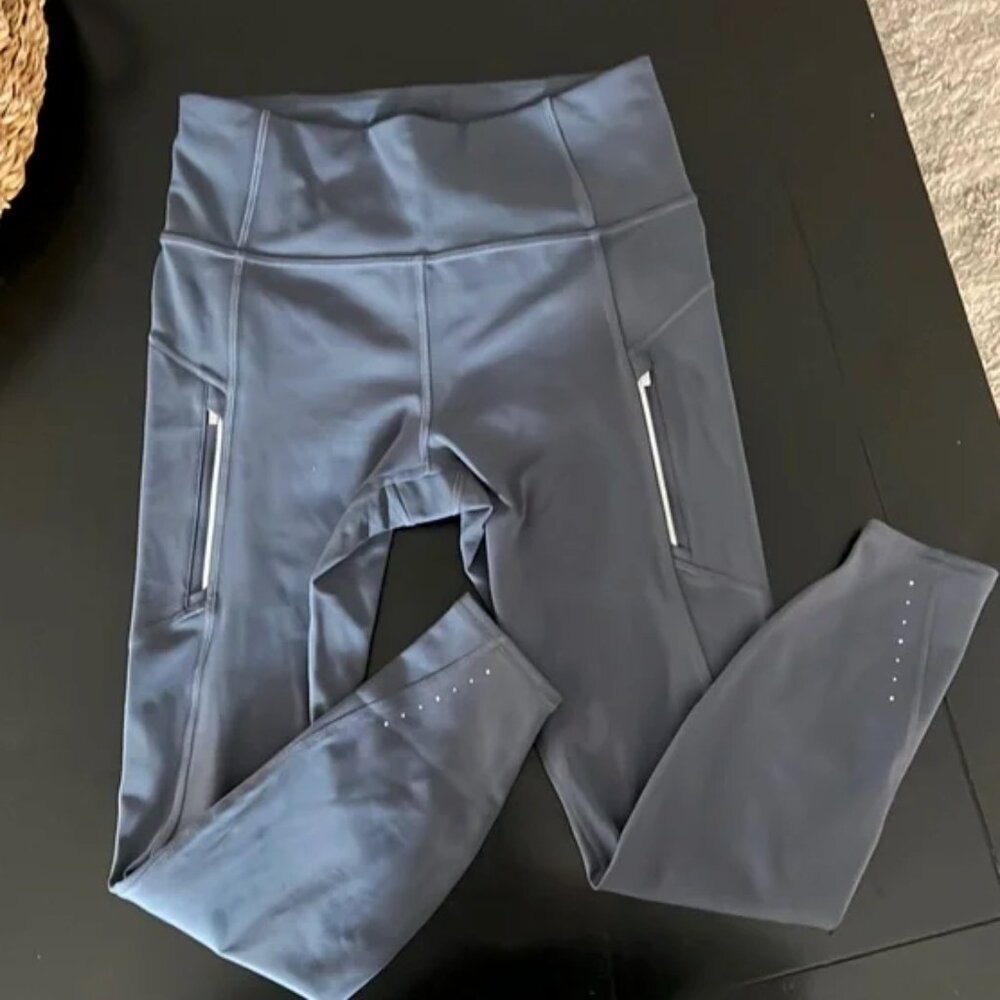 Rainier High Rise Legging in Gray Blue